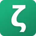 Green square with a white zeta